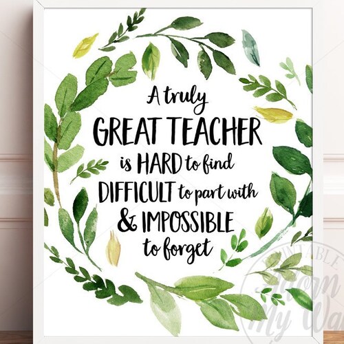 a truly great teacher is hard to find print teacher etsy