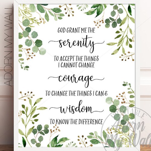 God Grant Me the Serenity Prayer Art Print Full Serenity - Etsy