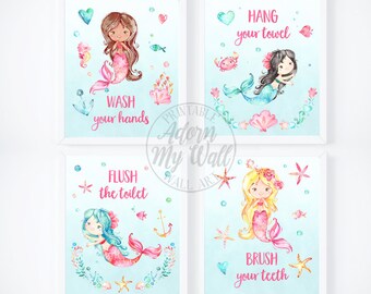 Mermaid Bathroom Decor - Etsy