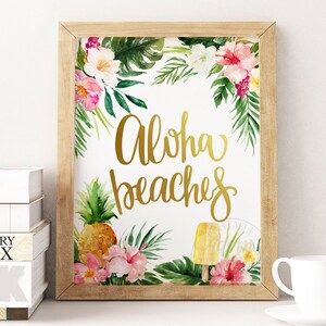 Aloha Beaches, Printable Wall Art, Aloha Beaches Print, Summer Print ...