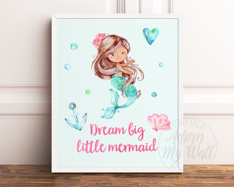Mermaid Nursery Art Mermaid Decor Mermaid Printable Dream - Etsy
