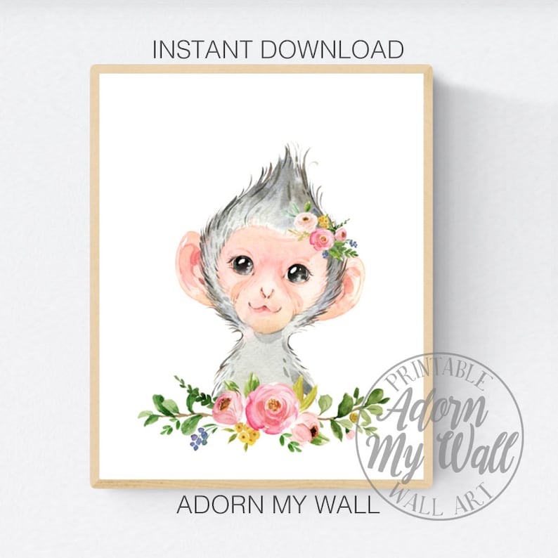 Baby Safari Animal Prints Jungle Animal Wall Art Set of 9 Etsy UK