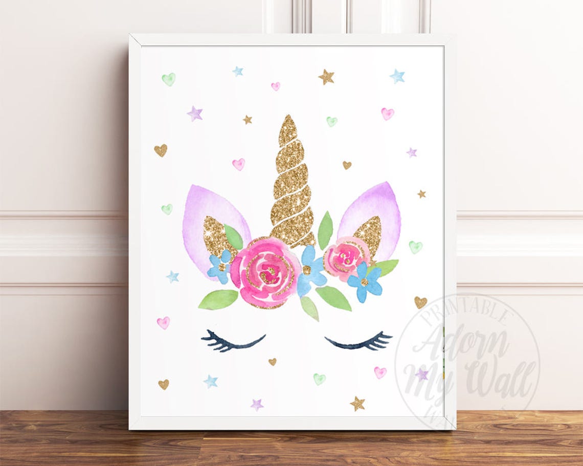 Unicorn Printable Unicorn Head Printable Unicorn Nursery - Etsy