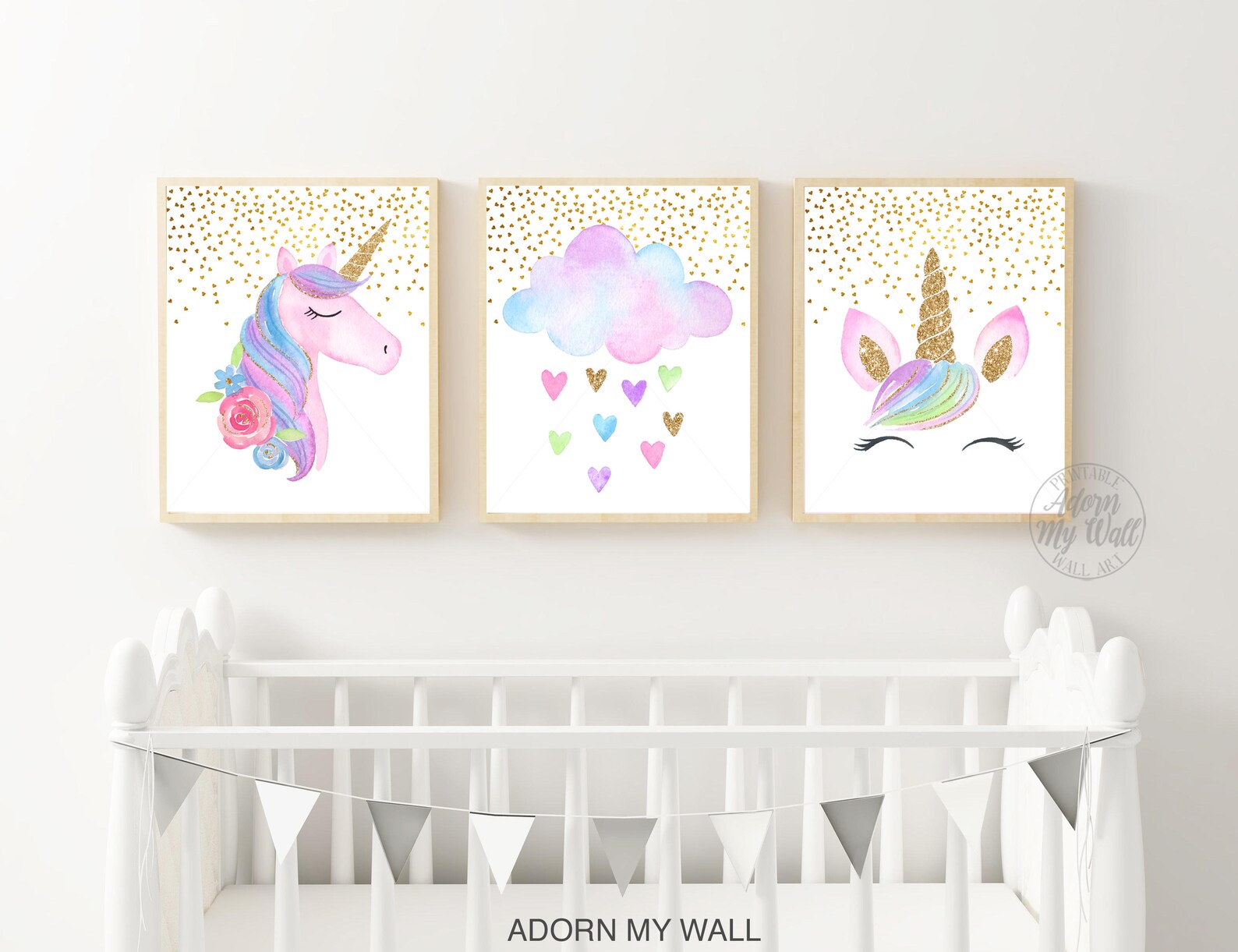 Unicorn Print Set Set of 3 Unicorn Printable Wall Art - Etsy