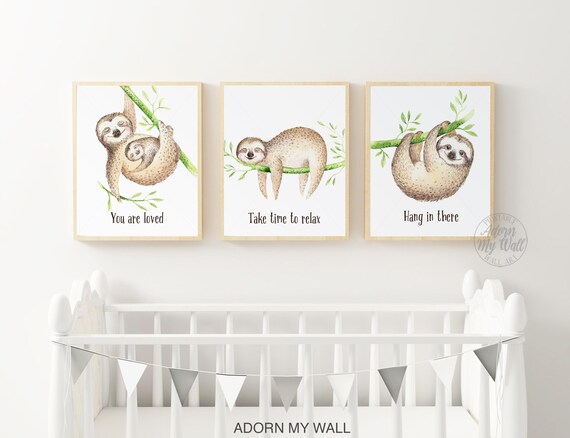 Sloth Prints Sloth Wall Art Sloth Printable Sloth Gift Etsy