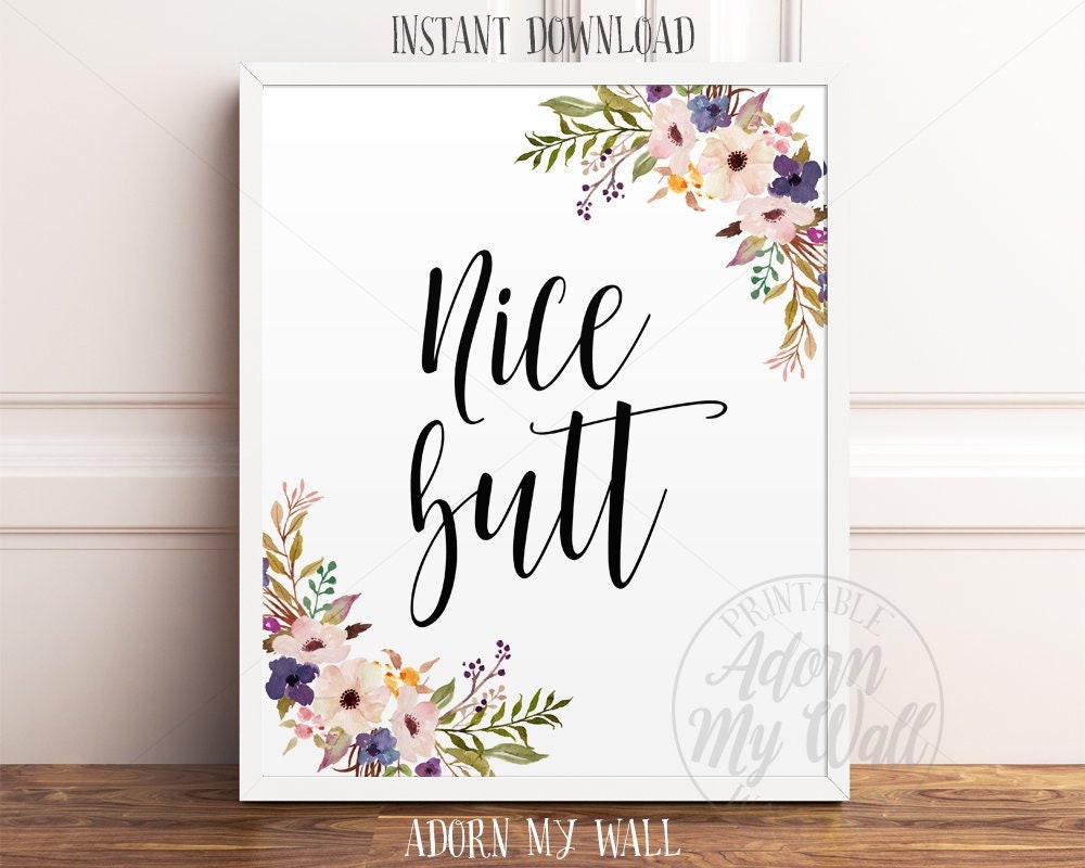 Nice Butt Print Funny Bathroom Print Nice Butt Sign Funny - Etsy UK