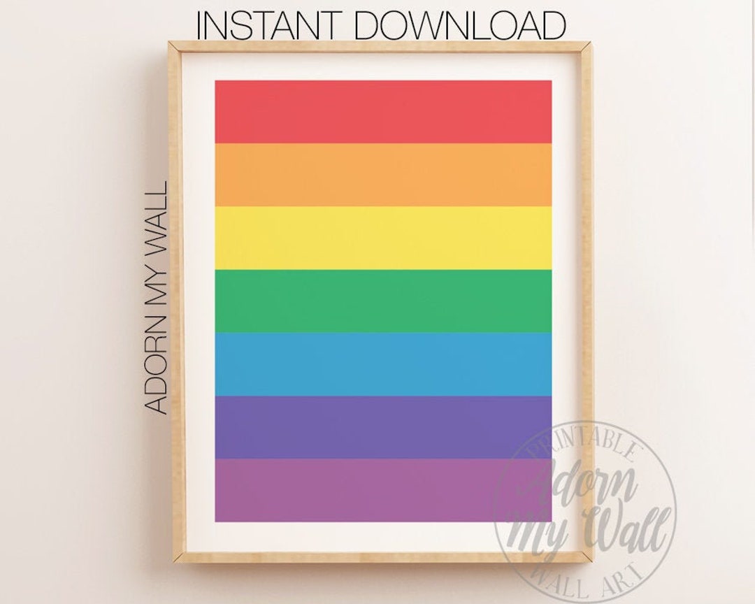 Rainbow Printable Rainbow Stripes Print Rainbow Wall Art - Etsy UK