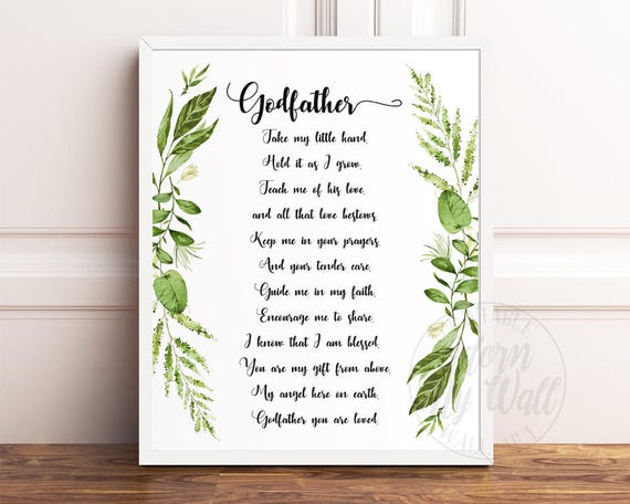 Godmother Quotes To Goddaughter Godfather Gift Gift For Godfather Godfather Print Godfather | Etsy India