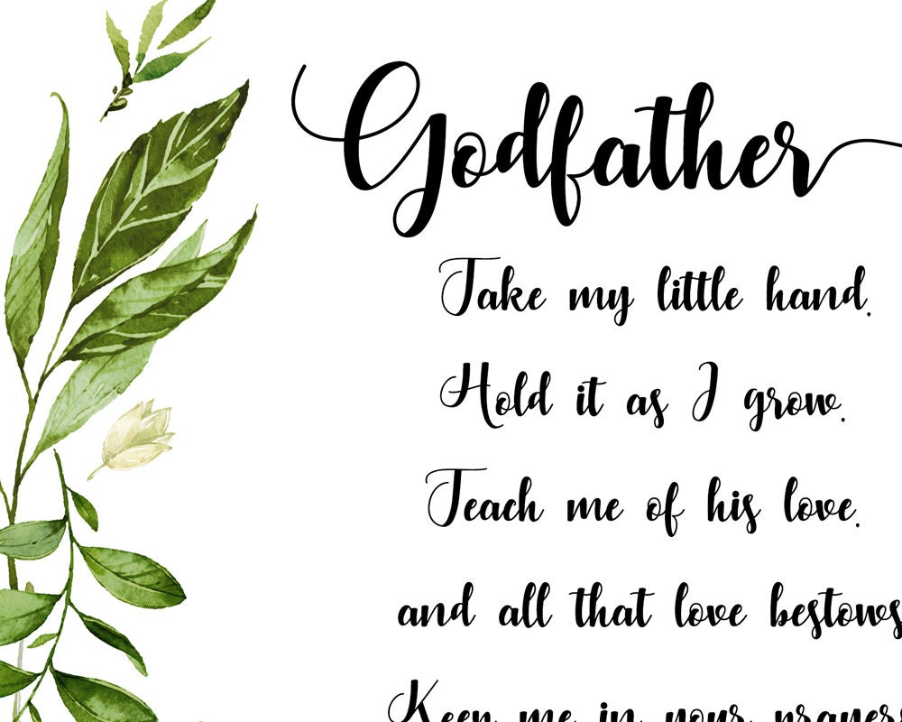 Godmother Gift Gift for Godfather Godparents Print - Etsy UK