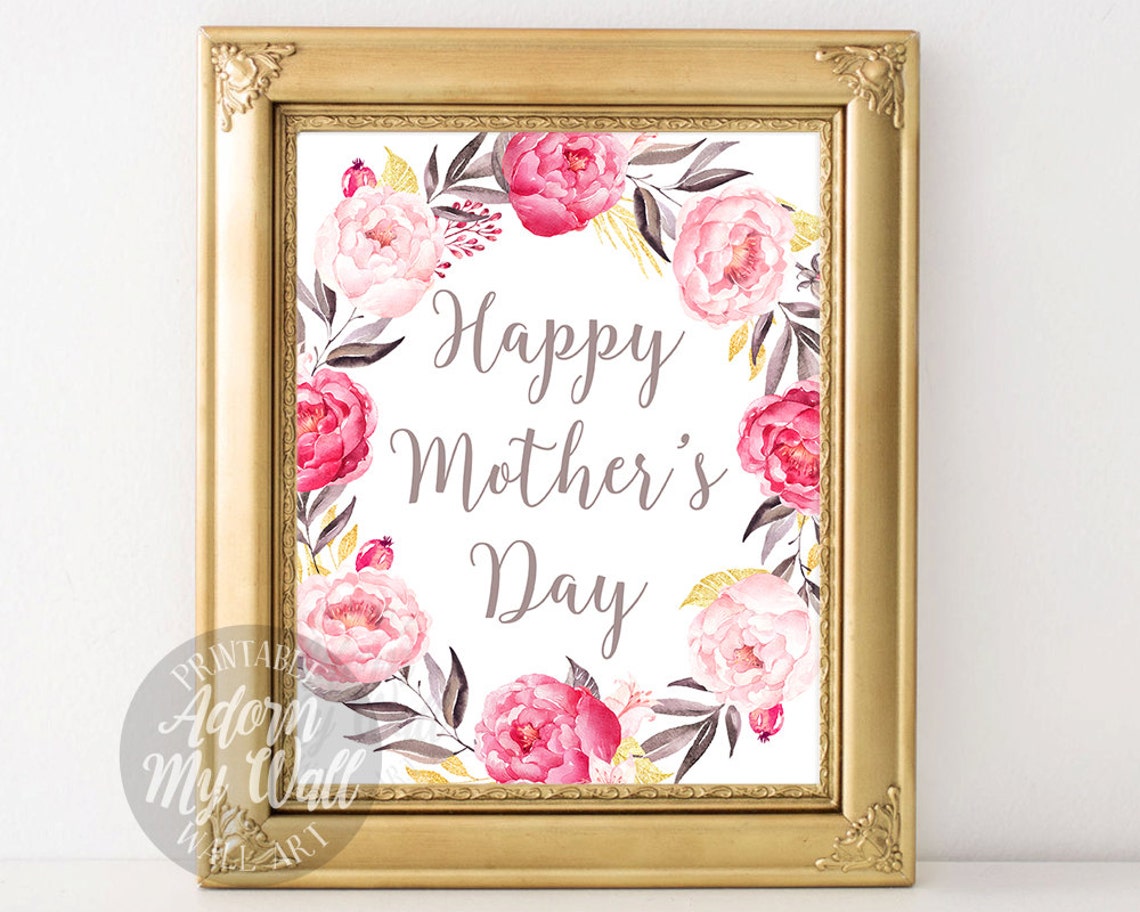 Mother's Day Printable Happy Mother's Day Instant | Etsy