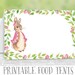 Food Tent Labels, Printable, Peter Rabbit Food Tents, Pink Rabbit ...
