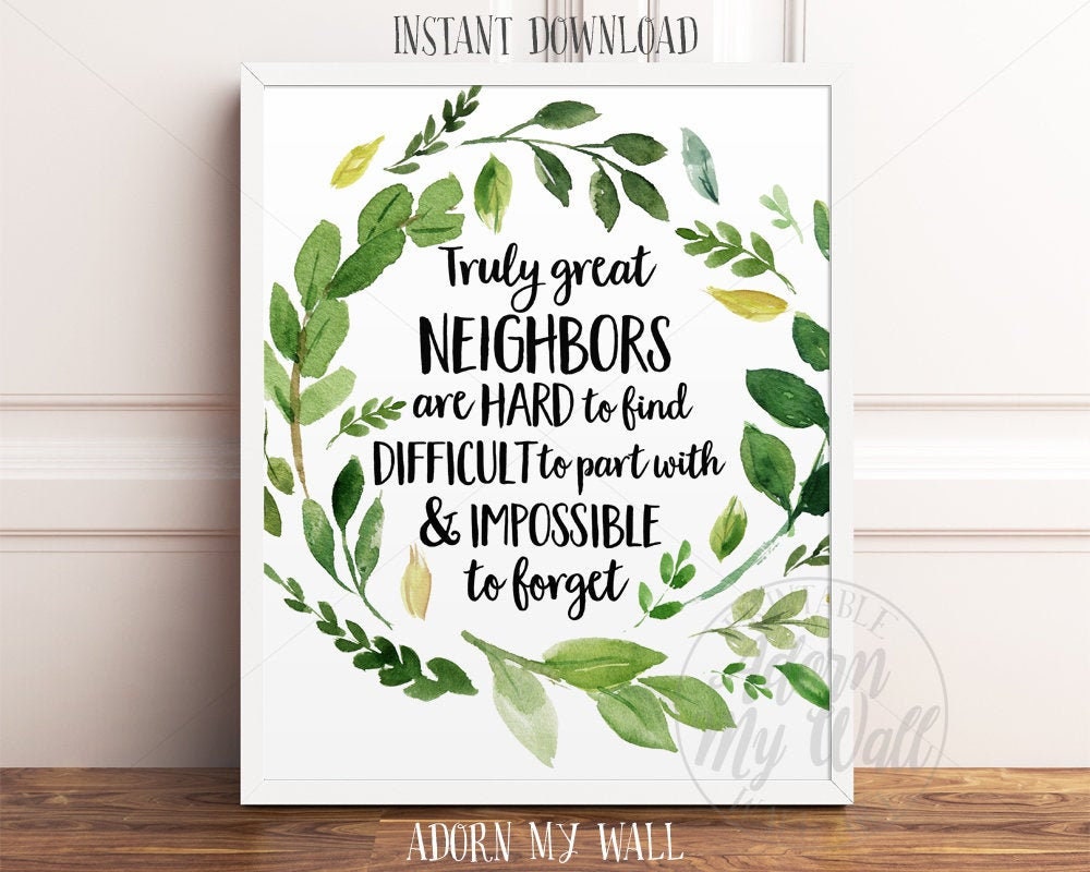 Neighbors Moving Gift Truly Great Neighbors Are Hard To Find Etsy