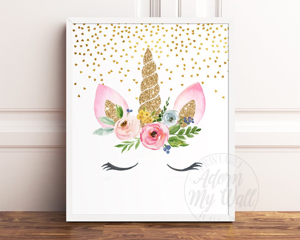 unicorn prints unicorn printable unicorn head print unicorn etsy