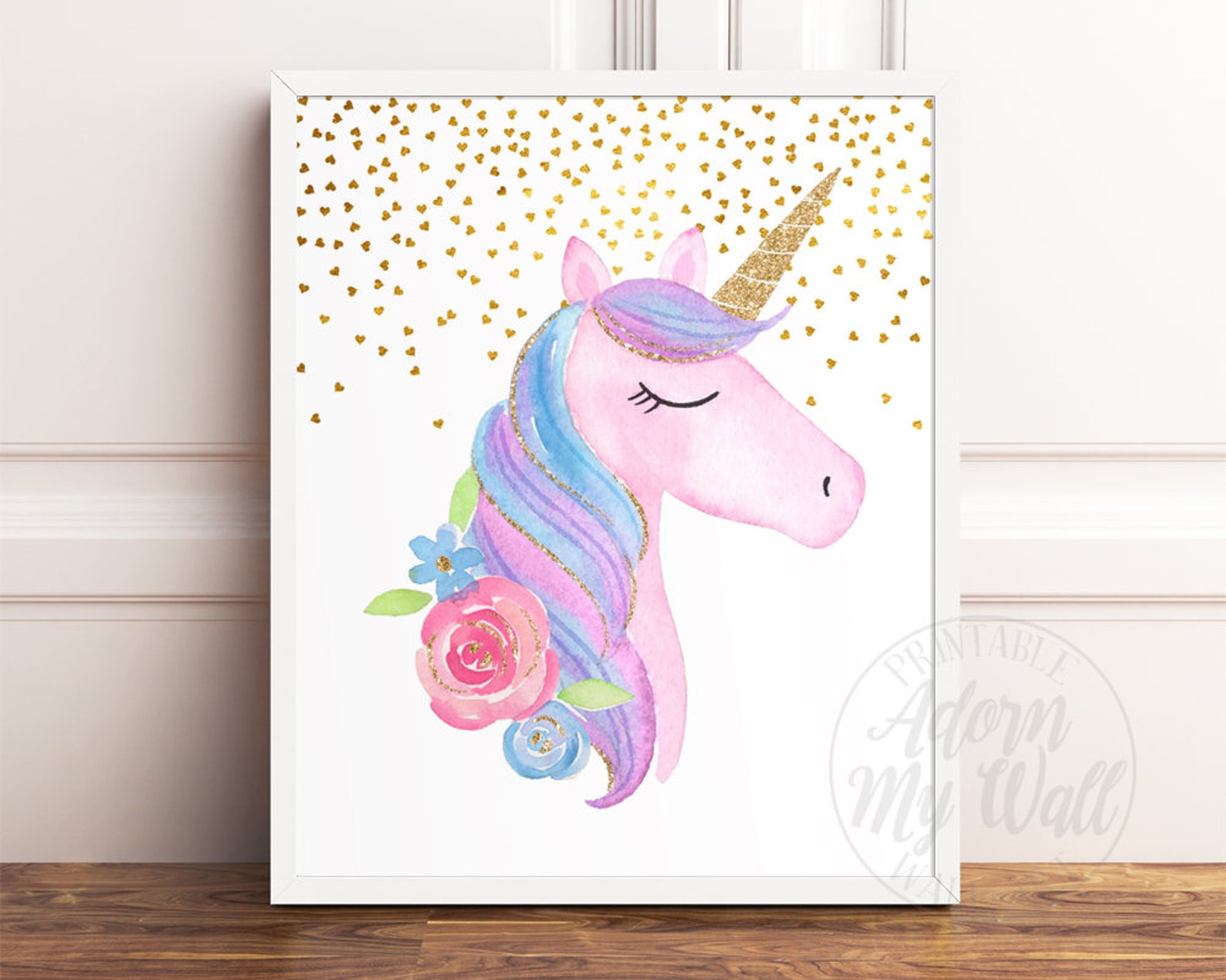 Unicorn Print Unicorn Head Print Pink Unicorn Print Unicorn - Etsy