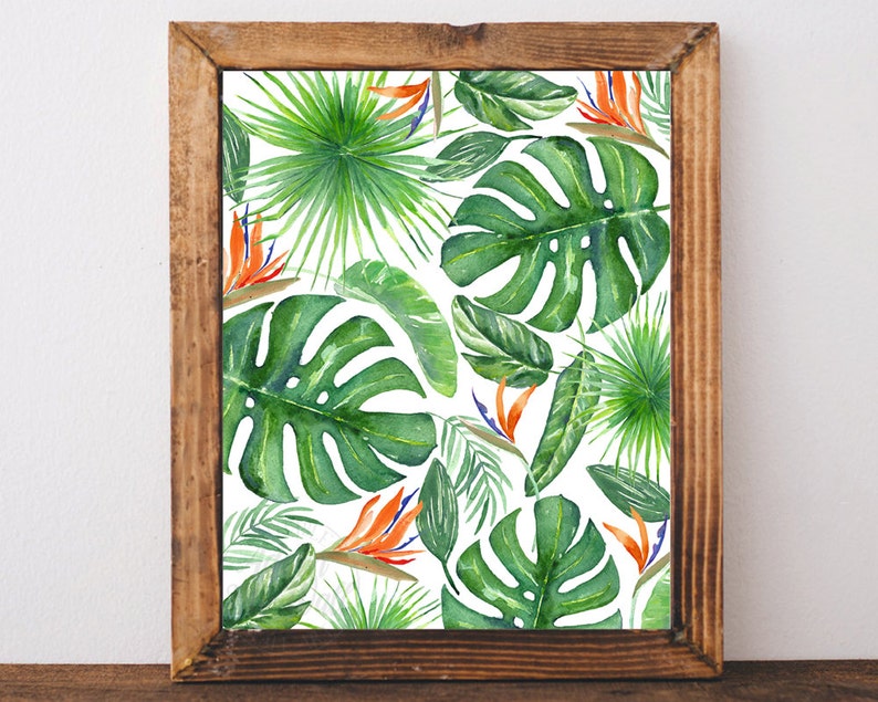 Tropical print decor wall art printable art tropical art Etsy