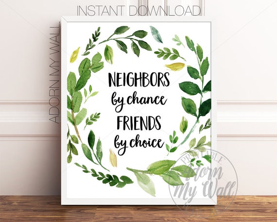 neighbour gift printable neighbour thank you gift printable neighbor quote  print a truly amazing neighbor is hard to find floral print