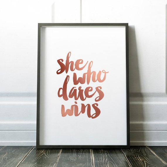Elle Qui Ose Gagne Citation Inspirante Rose Gold Etsy Canada