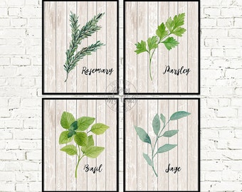 Kitchen art, herb print, kitchen decor, kitchen print, botanical print, kitchen wall art, herbs print, herb prints, kitchen wall decor, herb