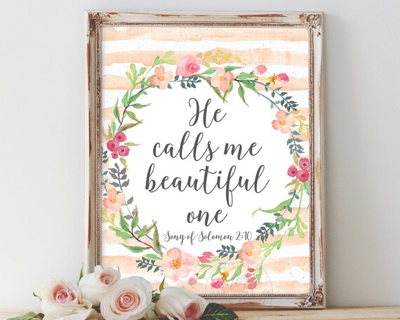 He Calls Me Beautiful One Bible Verse Scripture Art Song Of Etsy He Calls Me Beautiful One Bible Verse Scripture Art Song Of Etsy