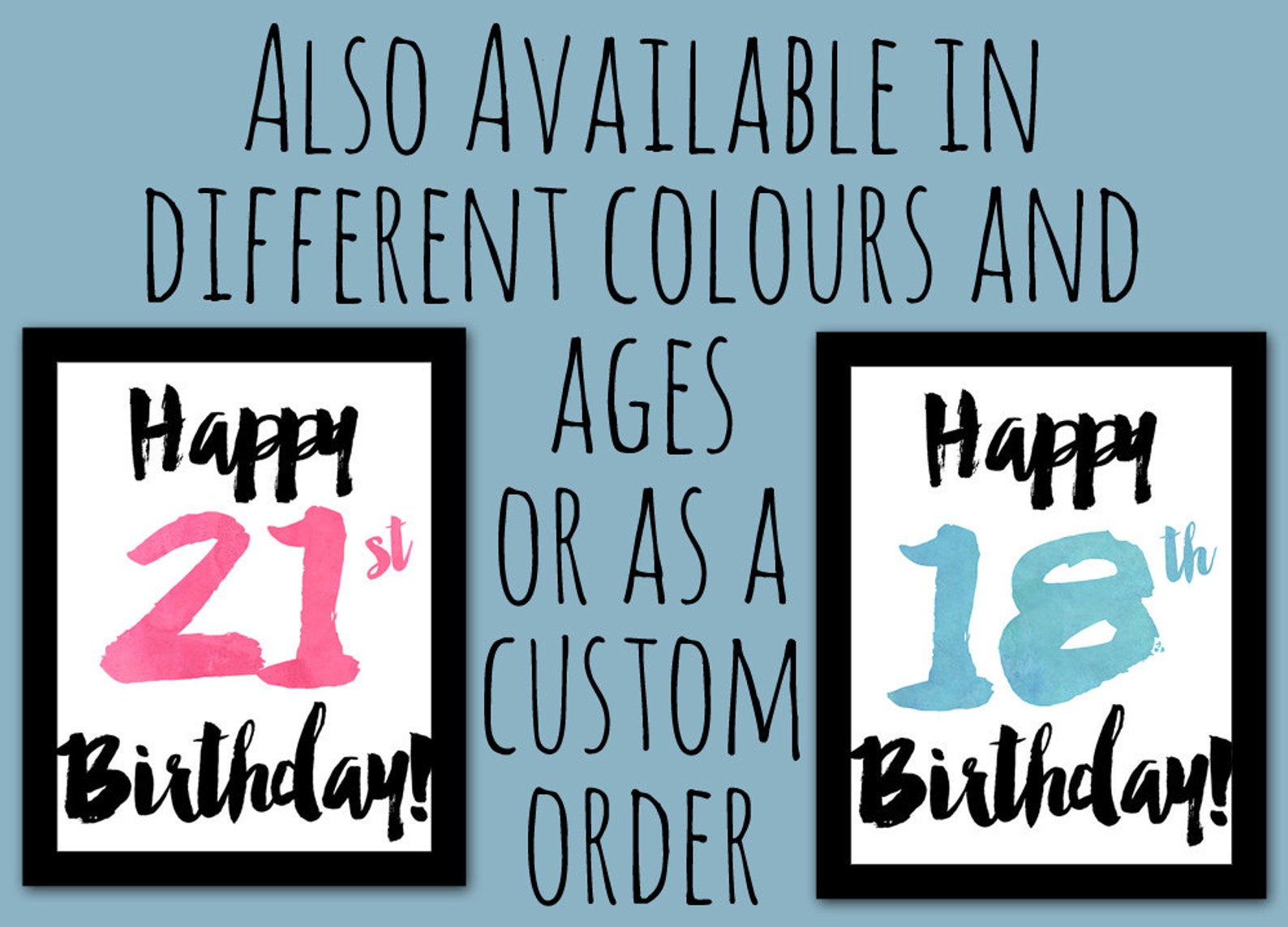 Happy 50th Birthday print card printable sign poster | Etsy