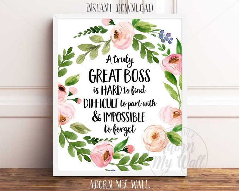 Targa In Acrilico Con Base Legno "A Truly Great Boss" - Regalo Per Capo Uomo/Donna, Decorazione Scrivania Ufficio E Casa 10x10 Cm