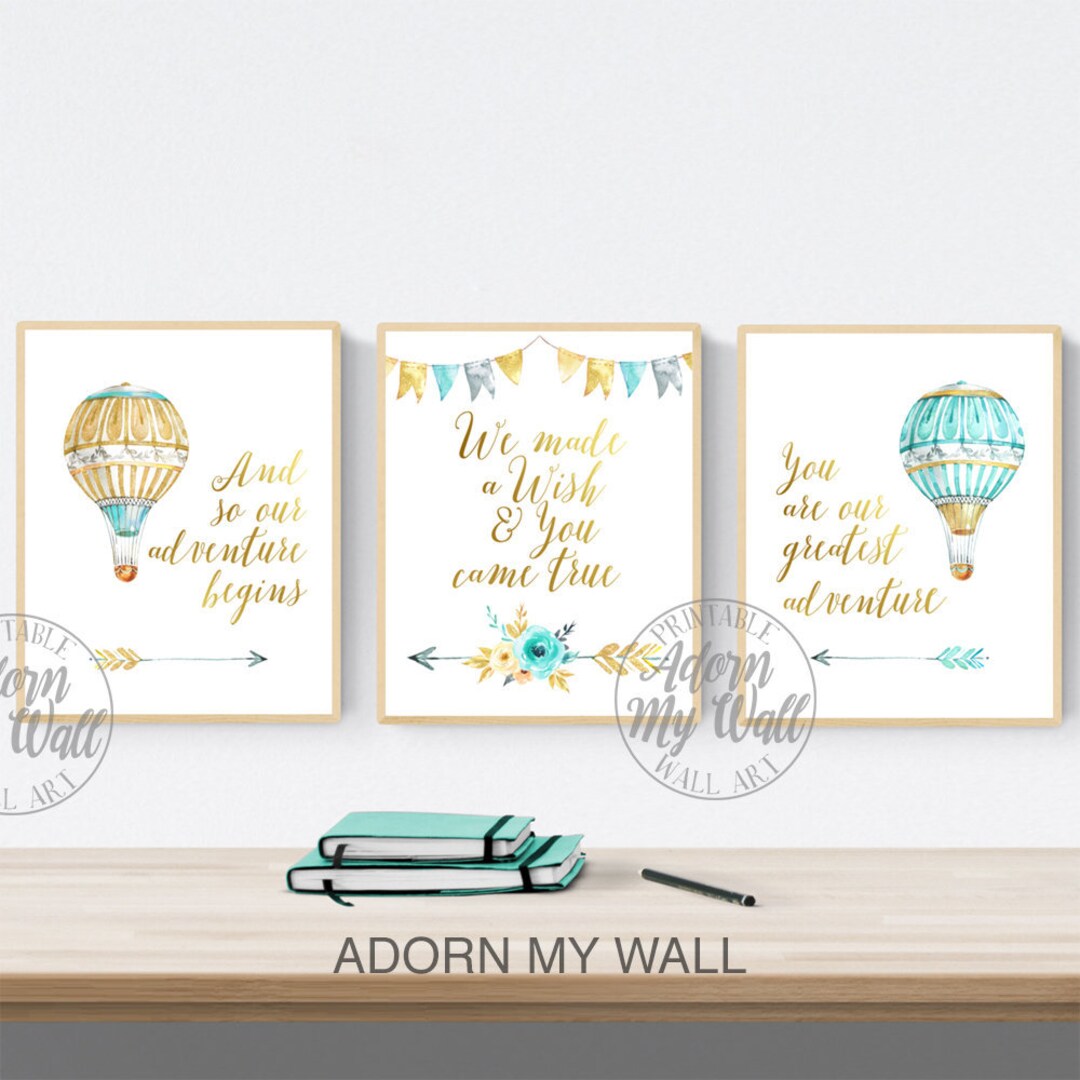 Adventure Prints, Set of 3, Adventure Nursery Printables, Adventure ...