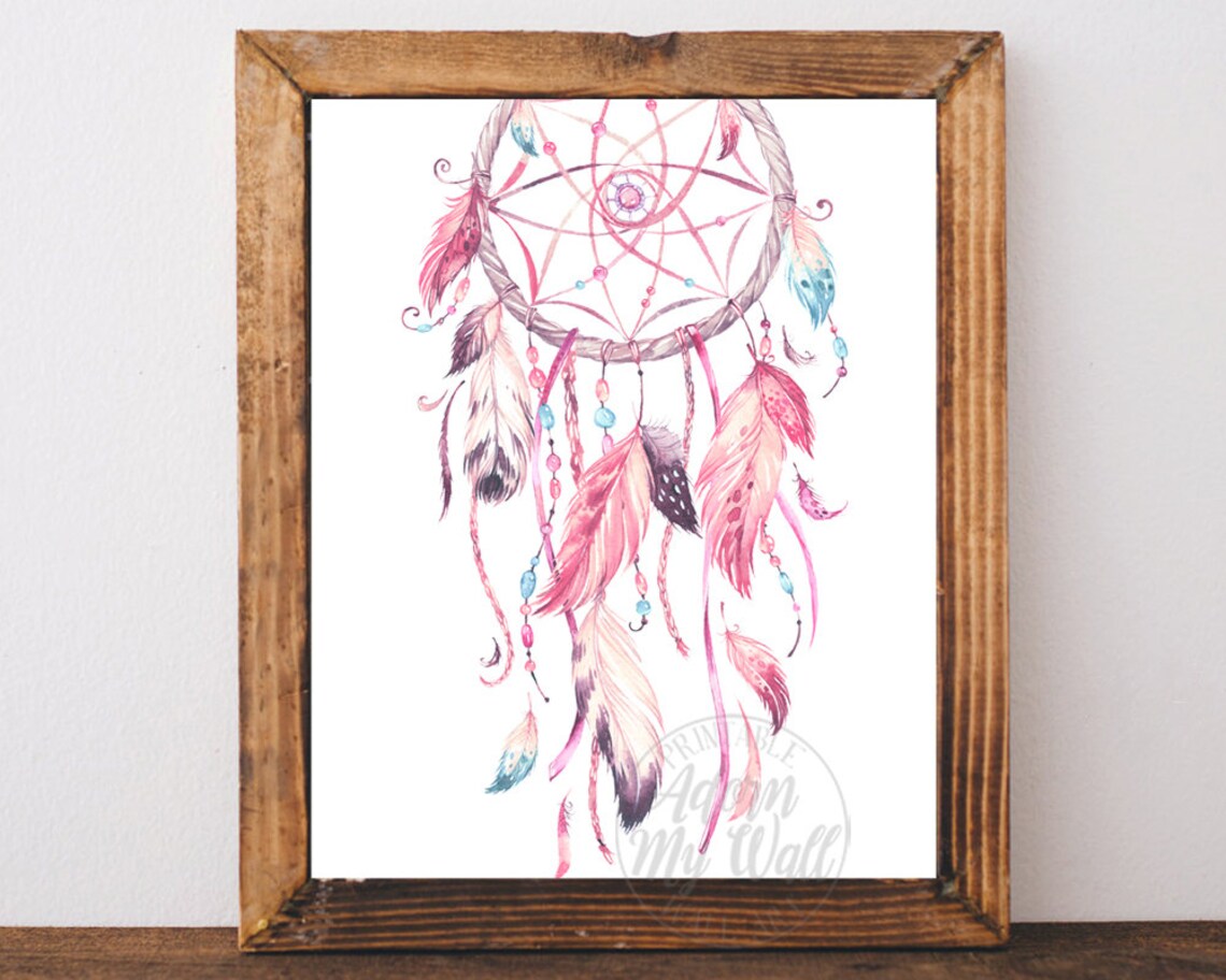 Pink Dream Catcher Dreamcatcher Print Dream Catcher Etsy UK