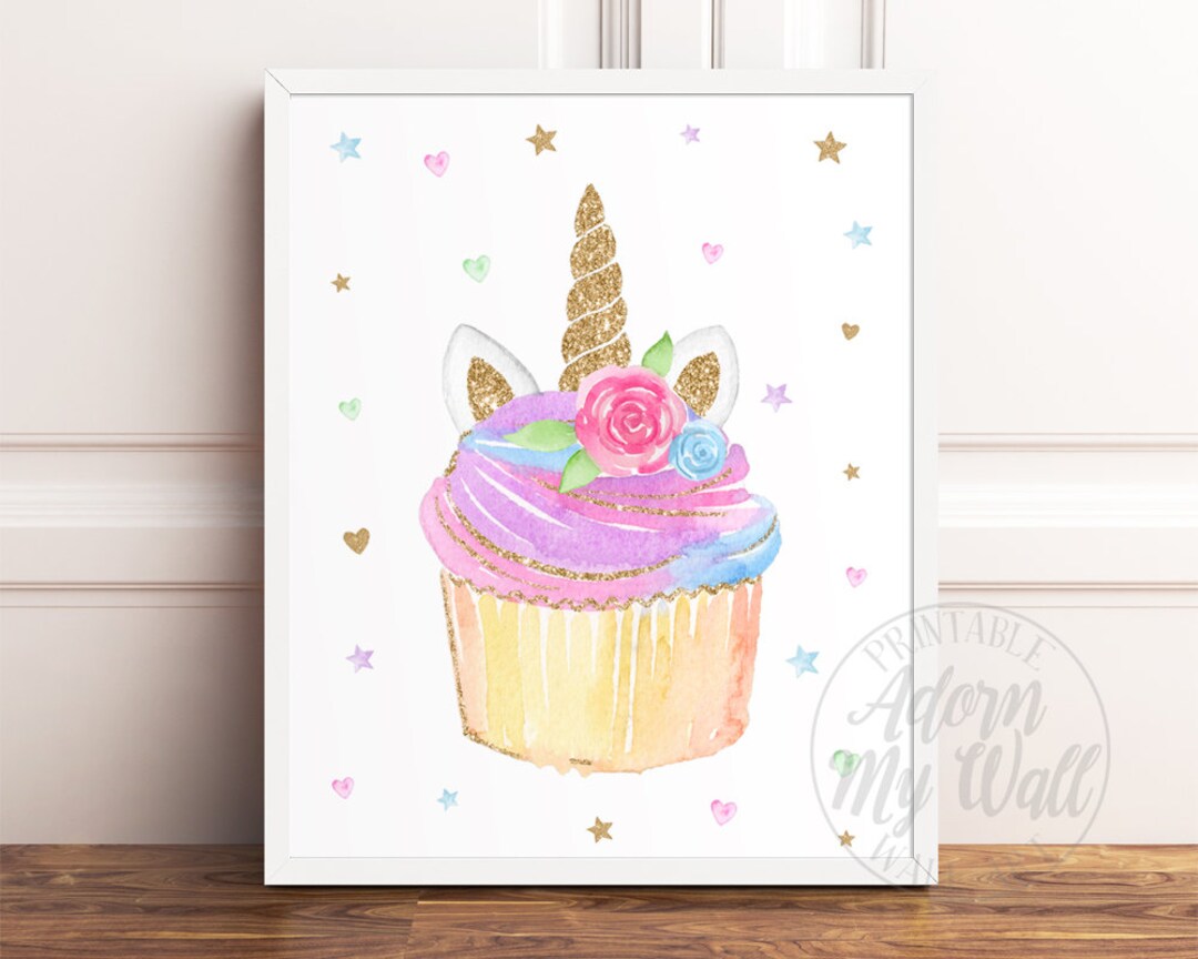 Unicorn Cupcake Print Unicorn Party Unicorn Cake Printable - Etsy