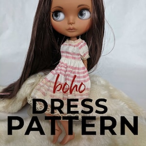 Boho Dress Pattern Download - for Blythe Dolls, Azone, Licca