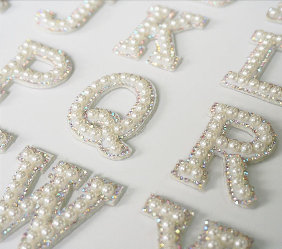Pearl Letter or Number Stickers, Peel off White Pearl Effect