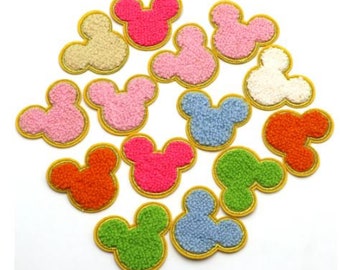 Disney-Inspired Mickey Shape Chenille Iron-on Patch