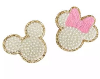 Large Disney-Inspired Pearl Mickey or Minnie Adhesive Patch