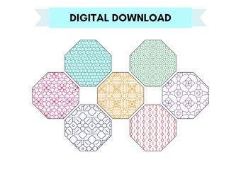 Muestrario de Blackwork de panal - Descarga digital