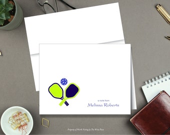 Pickleball Note Card, Personalized Note Cards, Pickle Ball Note, Set of 8, Folded Notes, Personalized Stationery, Personalized Stationary