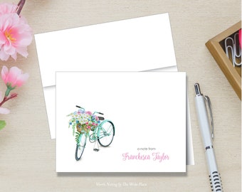 Gift Box of Cycle Race Thank You Note Cards BICYCLE RIDE Custom Bike Stationary Notecards Personalized Letter Writing Stationery Set