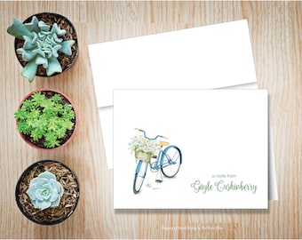 Embossed Bicycle Note Cards set of 8 A2 size 5.5 inches by 4.25 inches