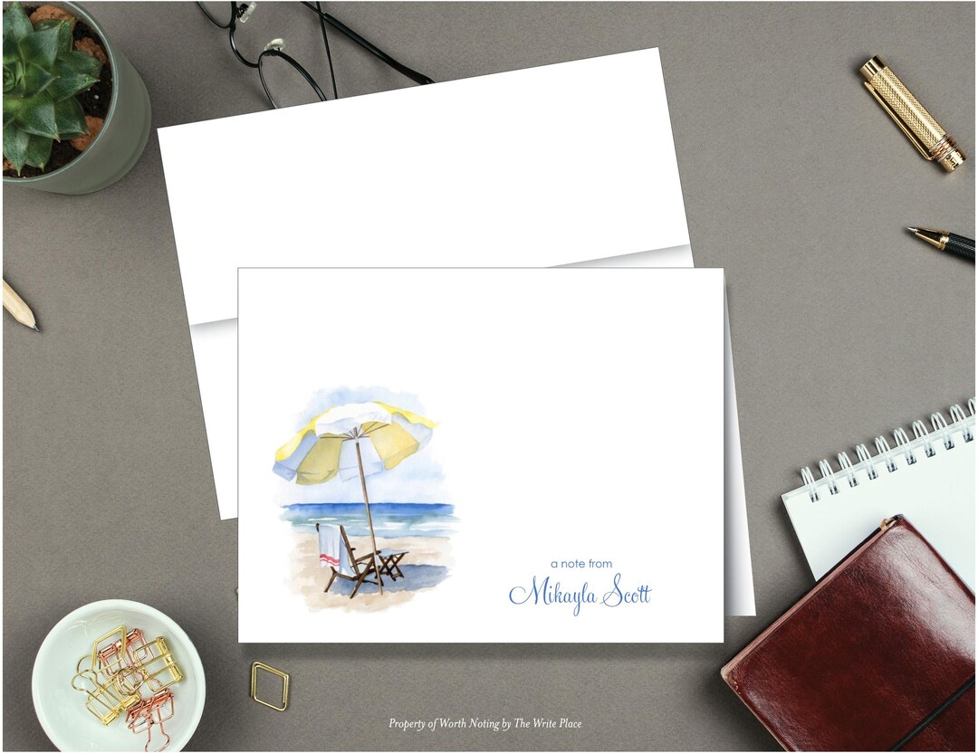 Beach Notes Personalized Summer Stationery, Ocean Stationary, Beach Stationary ...