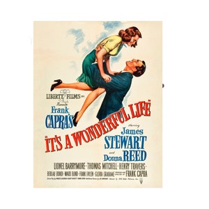 It's A Wonderful Life Christmas Movie Poster Bundle, Vintage Christmas Decor, Hollywood Sign, Jimmy Stewart, Digital Download