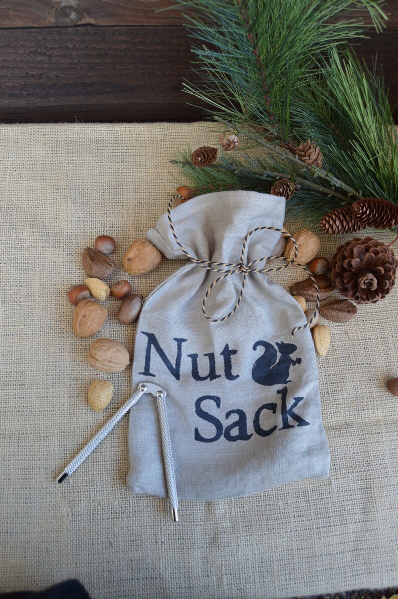 Nut Sack Funny Gift Handmade Linen Gift Bag Unique Gift Etsy
