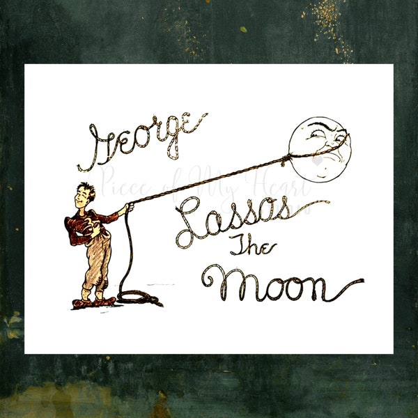 It's A Wonderful Life Christmas George Lassos Moon Print, George Bailey Quote, Christmas Gift, Christmas Decor, Gift for husband wife friend