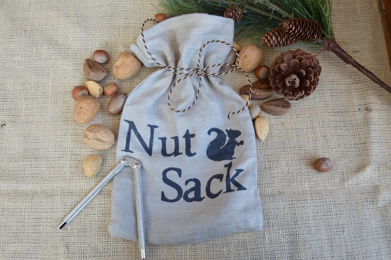 Nut Sack Funny Gift Handmade Linen Gift Bag Unique Gift Etsy