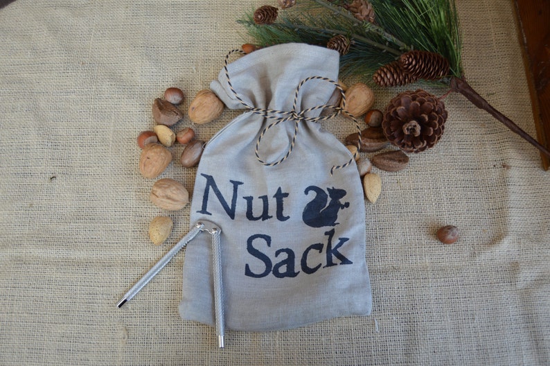 Nut Sack Funny Gift Handmade Linen Gift Bag Unique Gift Etsy