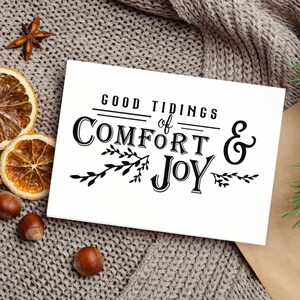 Frohe Botschaft von Trost und Freude zum Ausdrucken, Weihnachtsdeko, digitaler Download, Weihnachtskartenschild