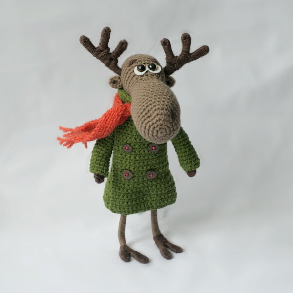 Handmade toy Moose Crochet Moose Amigurumi Moose Crochet animal Unique decoration toy - Art toy Moose