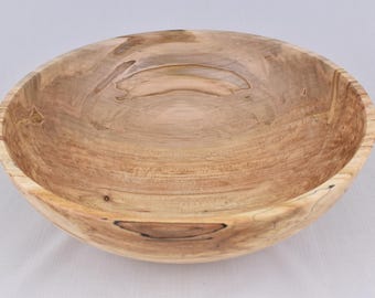 Large 12.5" x 4" Decorative Wooden Bowl Hand Turned Spalted Maple