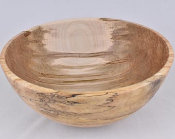 Large 12.5" x 5.5" Wooden Salad Serving Bowl Hand Turned Maple