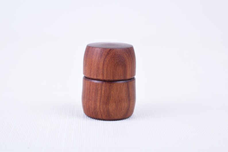 Pill Box Lidded Hand Turned Wooden Travel Pill Case