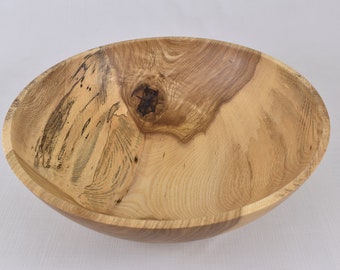 Large Wooden Serving Bowl Hand Turned Hackberry