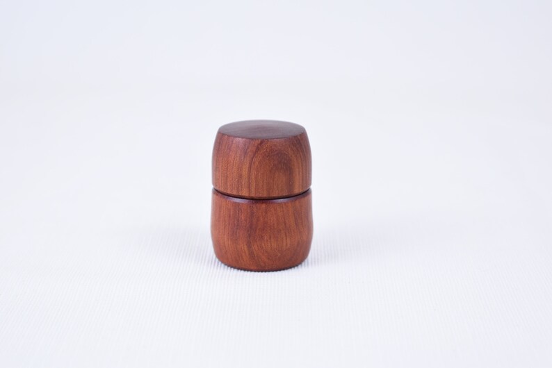 Pill Box Lidded Hand Turned Wooden Travel Pill Case