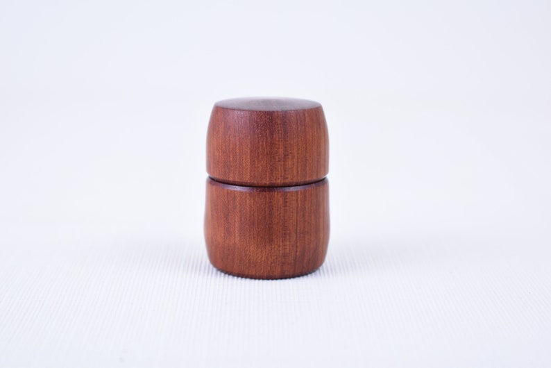Pill Box Lidded Hand Turned Wooden Travel Pill Case